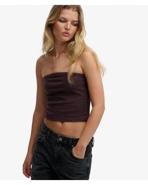 Superdry Athletic Essentials Jersey Bandeau Top - Black