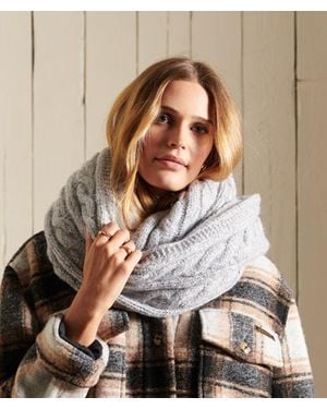 Superdry & Co Cable Knit Tweed Snood - Natural