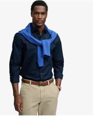 Superdry & Co Cut Away Poplin Long Sleeve Shirt - Blue
