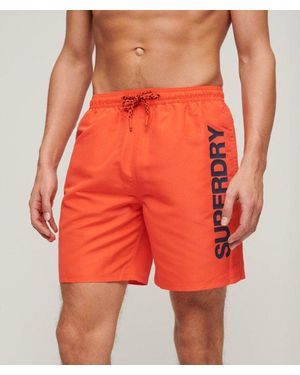 Superdry & Co Sport Graphic 17-inch Recycled Swim Shorts - Orange