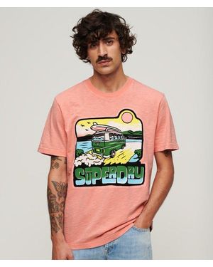Superdry & Co Neon Travel Graphic Loose T-shirt - Red