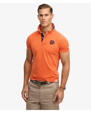 Superdry Pique Monogram Polo Shirt - Orange