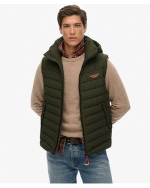 Superdry & Co Hooded Fuji Padded Gilet - Green