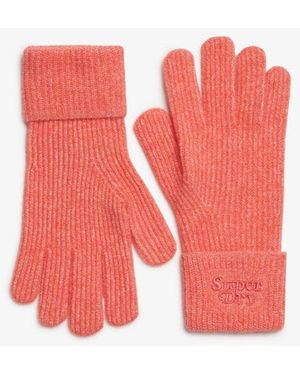 Superdry Soft Rib Knit Gloves - Pink