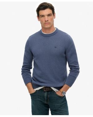 Superdry Homme Pull En Coton Preppy Taille - Bleu