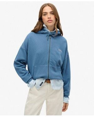 Superdry Essential Logo Hoodie Met Rits - Blauw