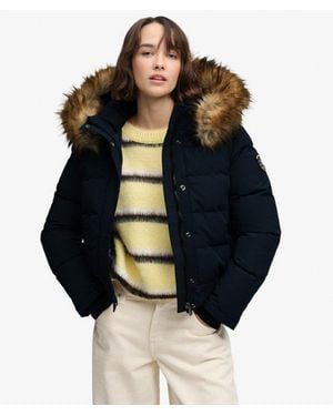 Superdry Everest Hooded Bomber Jacket - Blue