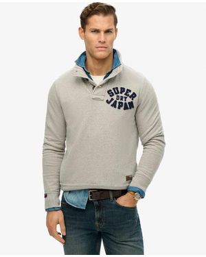 Superdry Vintage Athletic Henley Sweatshirt - Grey