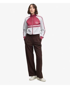 Superdry Pinstripe Broek Met Normale Pasvorm - Rood