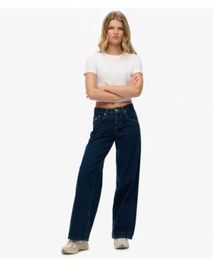 Superdry Cult baggy Jeans Met Halfhoge Taille - Blauw