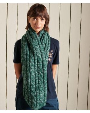 Superdry & Co Tweed Cable Snood - Blue