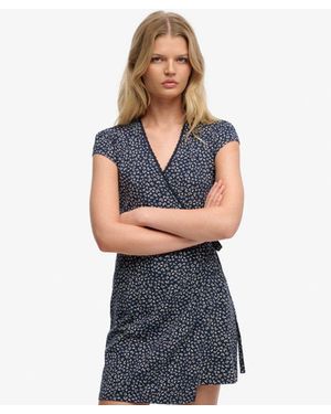 Superdry & Co Athletic Essential Wrap Dress - Blue