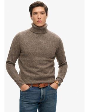 Superdry Brushed Roll Neck Jumper - Grey