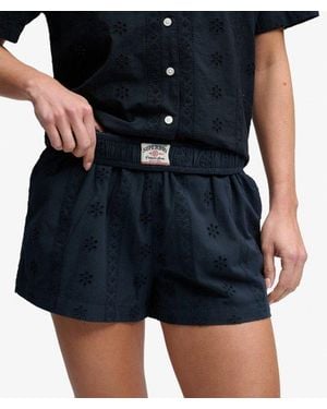 Superdry & Co Cotton Broderie Beach Shorts - Black