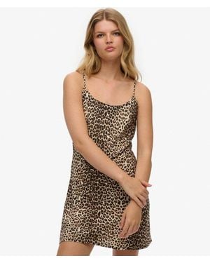 Superdry Bias Cut Mini Slip Dress - Metallic