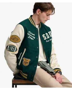 Superdry & Co Vintage Patched Varsity Jacket - Green