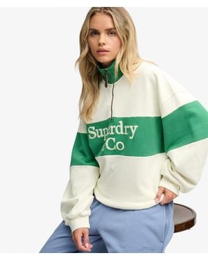 Superdry & Co Company Logo Half Zip Sweatshirt - Green