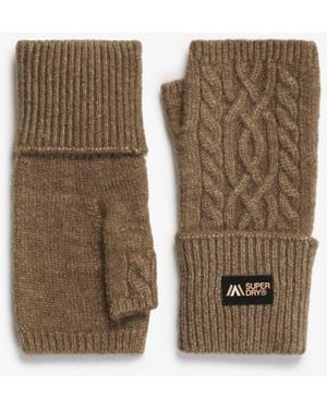 Superdry Cable Luxe Handwarmer Gloves - Natural