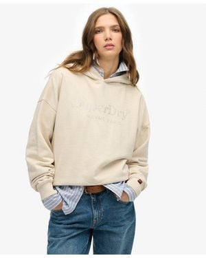 Superdry Venue Metallic Relaxed Hoodie - Natural