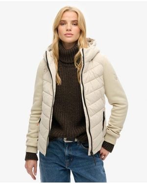 Superdry & Co Hooded Storm Hybrid Padded Jacket - Natural