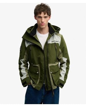 Superdry Hooded Color Block Windbreaker Jacket - Green