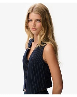 Superdry & Co Pinstripe Waistcoat - Blue