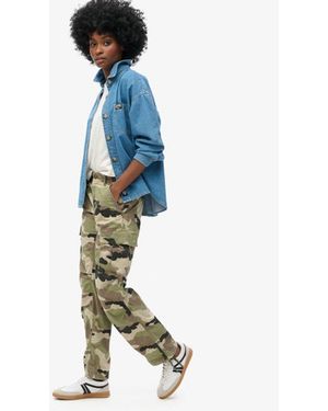 Superdry & Co Low Rise Straight Cargo Trousers - Blue