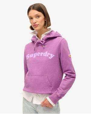 Superdry & Co Cooper Tonal Logo Hoodie - Purple