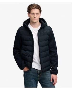 Superdry & Co Hooded Storm Knit Hybrid Jacket - Black