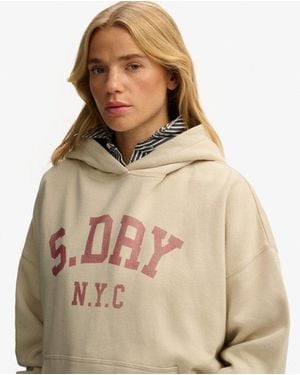 Superdry & Co Athletic Essentials Relaxed Hoodie - Brown
