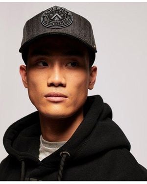Superdry Micro Monogram Baseball Cap Dark Marl - Black