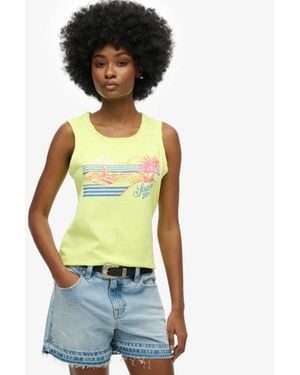 Superdry Outdoor Stripe Scoop Neck Tank Top - Green