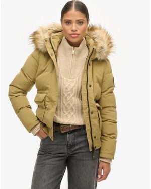 Superdry & Co Everest Slim Fit Hooded Puffer Bomber Jacket - Natural