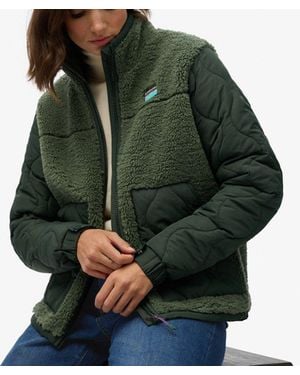 Superdry & Co Sherpa Fleece Hybrid Jacket - Green