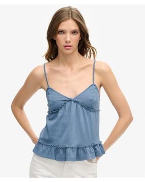 Superdry & Co Tiered Jersey Cami Top - Blue