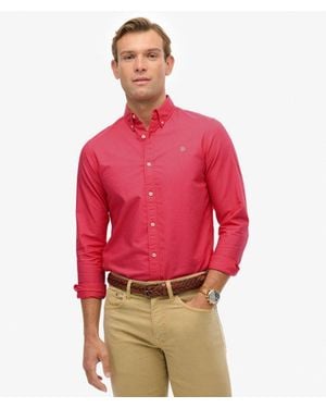 Superdry Classic Oxford Long Sleeve Shirt - Red