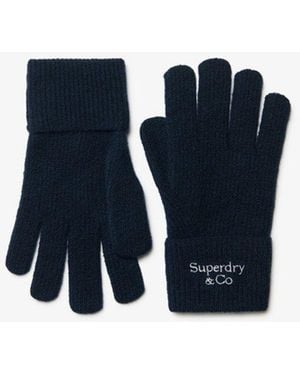 Superdry Heritage Rib Knit Gloves - Blue