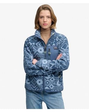 Superdry & Co Outdoor Printed Zip Fleece - Blue