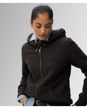 Superdry & Co Athletic Essentials Logo Zip Hoodie - Black