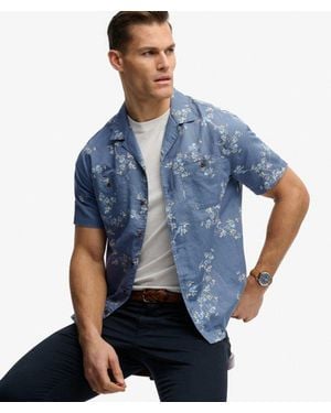 Superdry & Co Short Sleeve Printed Beach Shirt - Blue