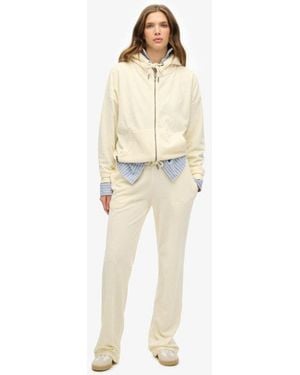 Superdry Velour Wide Leg sweatpants - Natural
