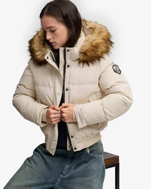 Superdry & Co Everest Hooded Bomber Jacket - Natural