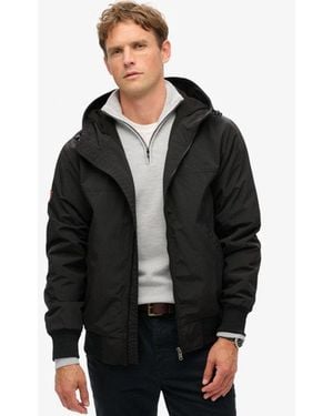 Superdry & Co Surplus Nylon Hooded Bomber Jacket - Black
