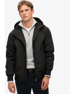 Superdry & Co Surplus Nylon Hooded Bomber Jacket - Black