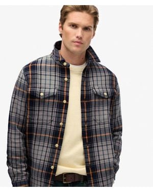 Superdry Merchant Heavy Checked Shirt - Gray