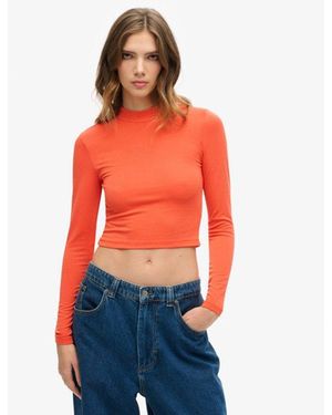 Superdry & Co Long Sleeve Open Back Top - Red