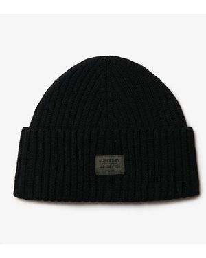 Superdry & Co Workwear Knitted Beanie Hat - Black