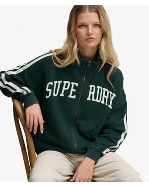 Superdry Athletic Essentials Ruim Trainingsjack Met Rits En Applicatie - Groen