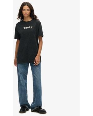 Superdry Oversized Retro Rock Graphic T-shirt - Blue