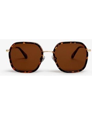 Superdry & Co Framed Metal Square Sunglasses - Brown